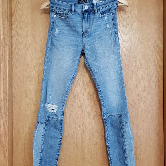 Abercrombie and Fitch Low Rise Patchwork Skinny Sz 0R - Picture 1 of 5